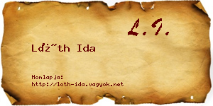 Lóth Ida névjegykártya